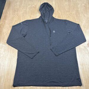 Anetik Hoodie Size XL Gray Skull Lightweight Performance UPF30+ Zip Pocket